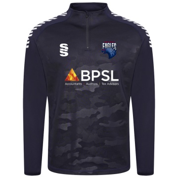 Youth's Camo 1/4 Zip Performance Top : Navy