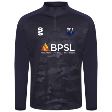 U11 Owls - Camo 1/4 Zip Performance Top : Navy