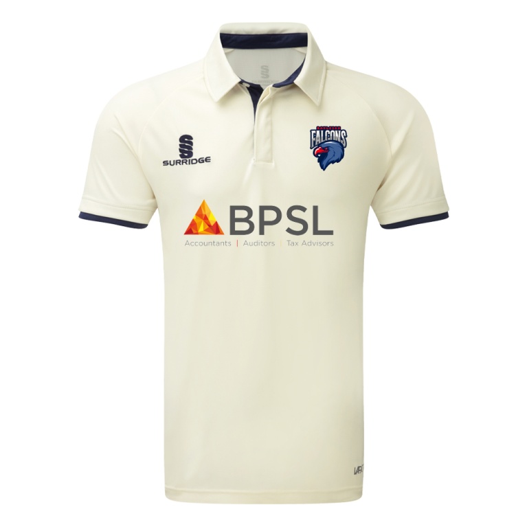 U17 Falcons - Ergo Cricket Shirt - Short Sleeve : Navy Trim